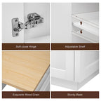 Faux Marble Kitchen Island with Extendable Dining Table, Power Outlet, Kitchen island with Storage 2 Drawers 2 Side Open Shelves