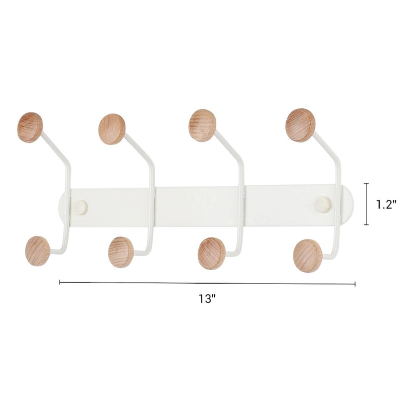 1 Pcs Coat Rack Wall Mount, Metal Wood Coat Hook, Hat Rack, Wall Hooks