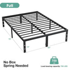 Black Metal Frame Platform Bed Mattress Foundation with Steel Slat Support, No Box Spring Needed