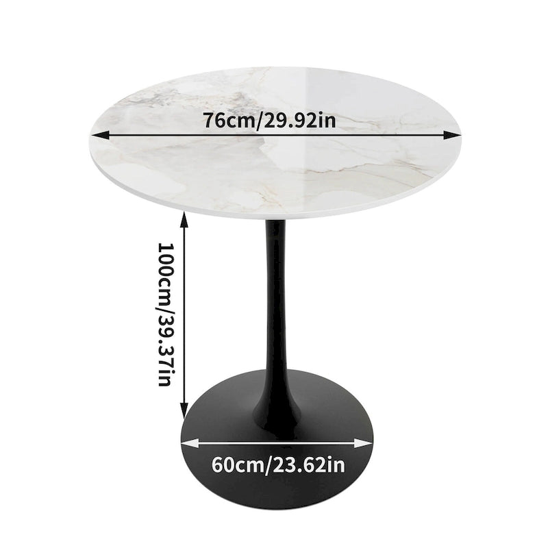 39.37  High Bar Table Round Cafe Bistro Pub Cocktail Kitchen Table Sintered Stone-top