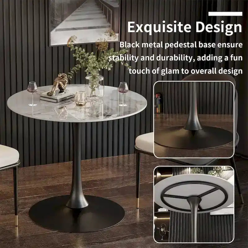 39.37  High Bar Table Round Cafe Bistro Pub Cocktail Kitchen Table Sintered Stone-top