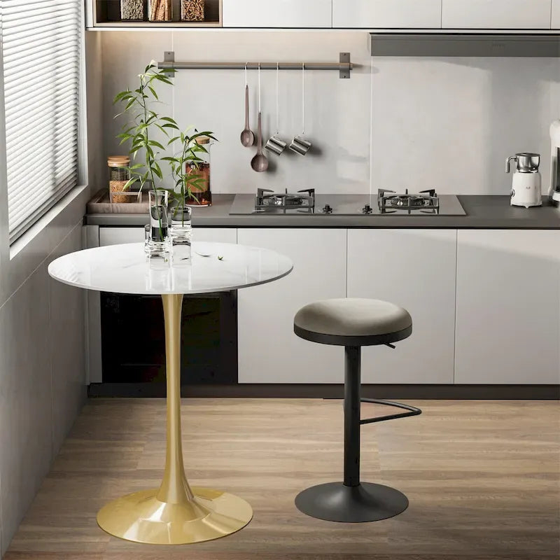 39.37  High Bar Table Round Cafe Bistro Pub Cocktail Kitchen Table Sintered Stone-top