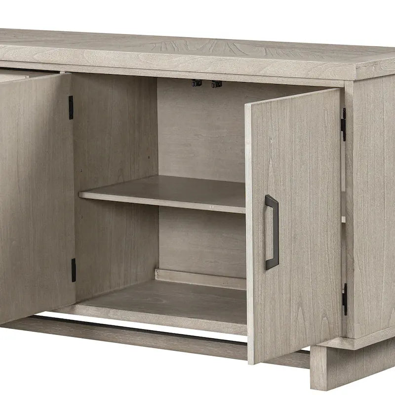 Furniture of America Yetaria Modern Farmhouse Natural 60-inch Solid Wood Buffet Sideboard