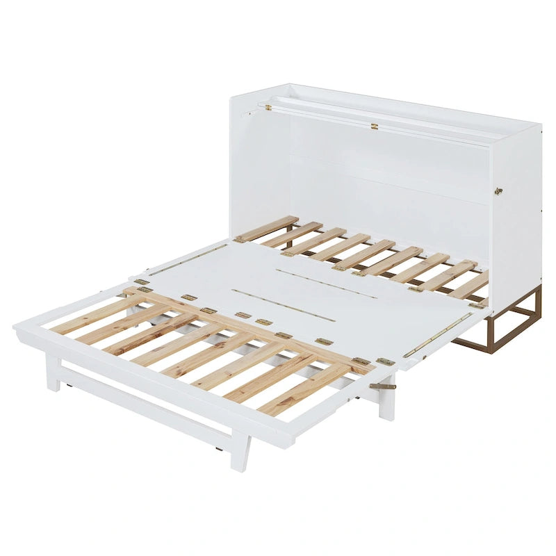 Queen Size Murphy Bed with Space-Saving Cabinet Design , Multi-Functional, 400lb Capacity