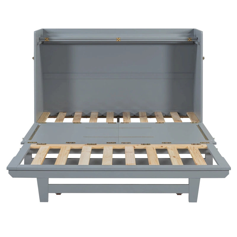 Queen Size Murphy Bed with Space-Saving Cabinet Design , Multi-Functional, 400lb Capacity