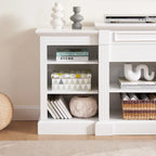 65.75  TV Stand with Large Storage Cabinet and Adjustable Shelves for TVs Up to 65
