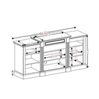 65.75  TV Stand with Large Storage Cabinet and Adjustable Shelves for TVs Up to 65