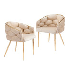 Modern 29.5 Velvet Arm Chairs with Gold Legs and Metal Frame for Living Room (Set of 2)