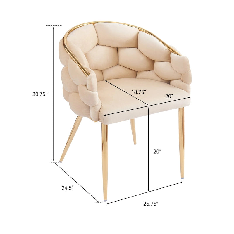 Modern 29.5 Velvet Arm Chairs with Gold Legs and Metal Frame for Living Room (Set of 2)