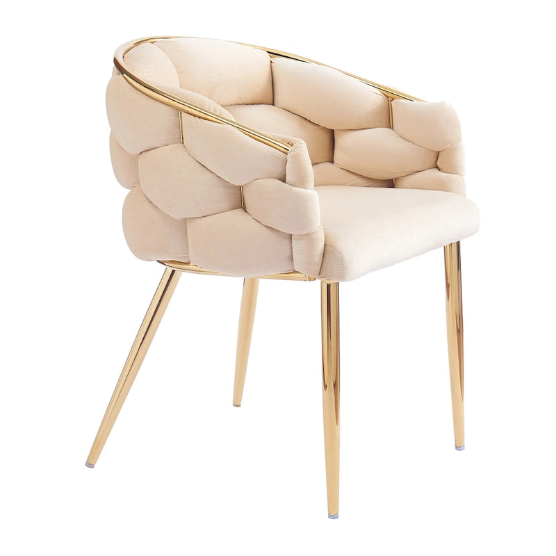 Modern 29.5 Velvet Arm Chairs with Gold Legs and Metal Frame for Living Room (Set of 2)
