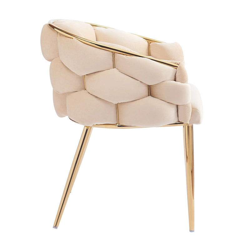 Modern 29.5 Velvet Arm Chairs with Gold Legs and Metal Frame for Living Room (Set of 2)