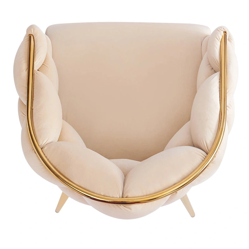 Modern 29.5 Velvet Arm Chairs with Gold Legs and Metal Frame for Living Room (Set of 2)