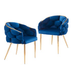 Modern 29.5 Velvet Arm Chairs with Gold Legs and Metal Frame for Living Room (Set of 2)
