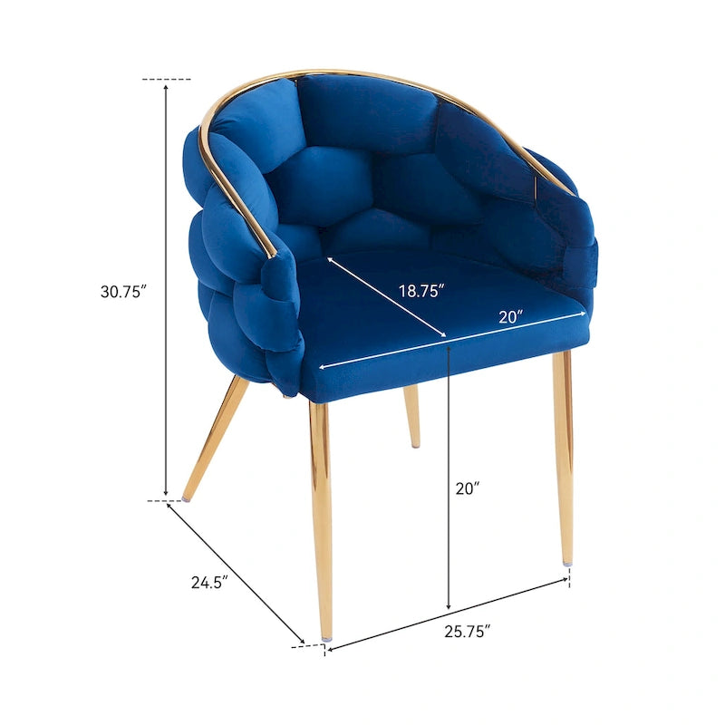 Modern 29.5 Velvet Arm Chairs with Gold Legs and Metal Frame for Living Room (Set of 2)