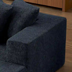 Blue 104.34  Modular L-Shaped 3 Seater Sectional Sofa Set in Luxurious Chenille Fabric Chaise - Minimalist Design