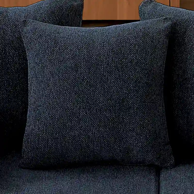 Blue 104.34  Modular L-Shaped 3 Seater Sectional Sofa Set in Luxurious Chenille Fabric Chaise - Minimalist Design
