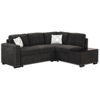 83.8  L-Shaped 4-Seat Sectional Sofa with Pull-Out Bed, Storage Chaise, USB Ports, Power Sockets, and Cup Holders