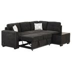 83.8  L-Shaped 4-Seat Sectional Sofa with Pull-Out Bed, Storage Chaise, USB Ports, Power Sockets, and Cup Holders