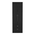 18.9  Modern Double-door Armoire with Two Bottom Drawers and Hanging Rod for Bedroom