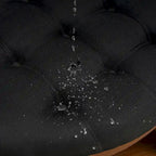 36  Round Button Tufted Upholstered Coffee Table with Wood Shelf and Wheel