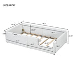 Twin Upholstered Bed with Guardrail & Charging Station
