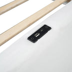 Twin Upholstered Bed with Guardrail & Charging Station