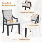 Black 5-Piece Wooden Dining Table Set with Extendable Round Table & 4 Armchairs