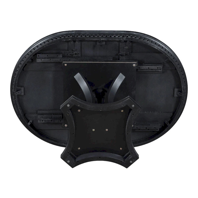 Black 5-Piece Wooden Dining Table Set with Extendable Round Table & 4 Armchairs