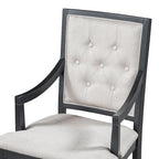 Black 5-Piece Wooden Dining Table Set with Extendable Round Table & 4 Armchairs