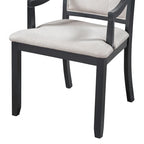 Black 5-Piece Wooden Dining Table Set with Extendable Round Table & 4 Armchairs