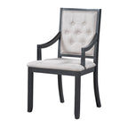 Black 5-Piece Wooden Dining Table Set with Extendable Round Table & 4 Armchairs