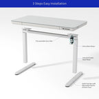 KOWO 48 Inch Glass Electric Standing Desk with Tempered Glass Top Adjustable Height Sit Stand Workstation for Modern Office