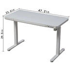 KOWO 48 Inch Glass Electric Standing Desk with Tempered Glass Top Adjustable Height Sit Stand Workstation for Modern Office