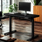 KOWO 48 Inch Glass Electric Standing Desk with Tempered Glass Top Adjustable Height Sit Stand Workstation for Modern Office
