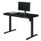 KOWO 48 Inch Glass Electric Standing Desk with Tempered Glass Top Adjustable Height Sit Stand Workstation for Modern Office