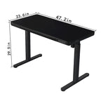 KOWO 48 Inch Glass Electric Standing Desk with Tempered Glass Top Adjustable Height Sit Stand Workstation for Modern Office