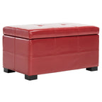 SAFAVIEH Liane Tufted Brown Bicast Leather Storage Bench - 30.1  x 18.1  x 17.7  - 30Wx18Dx18H