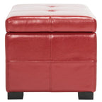 SAFAVIEH Liane Tufted Brown Bicast Leather Storage Bench - 30.1  x 18.1  x 17.7  - 30Wx18Dx18H