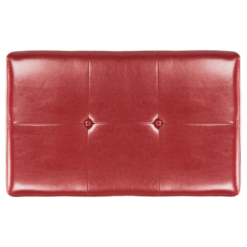 SAFAVIEH Liane Tufted Brown Bicast Leather Storage Bench - 30.1  x 18.1  x 17.7  - 30Wx18Dx18H