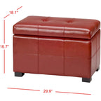SAFAVIEH Liane Tufted Brown Bicast Leather Storage Bench - 30.1  x 18.1  x 17.7  - 30Wx18Dx18H