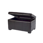 SAFAVIEH Liane Tufted Brown Bicast Leather Storage Bench - 30.1  x 18.1  x 17.7  - 30Wx18Dx18H