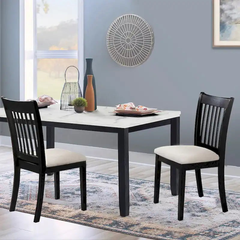 Black Finish Set of 2 Seating Chairs