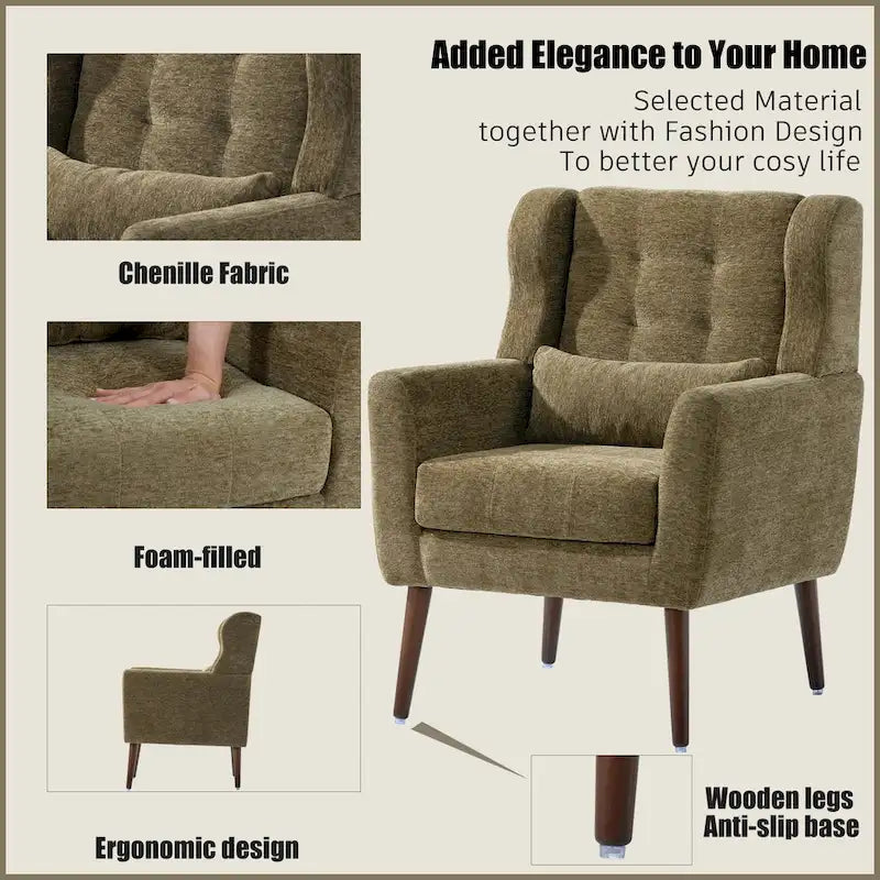 Modern Accent Chair Upholstered Foam Filled Living Room Chairs - 28.74 x 24.21 x 37.60