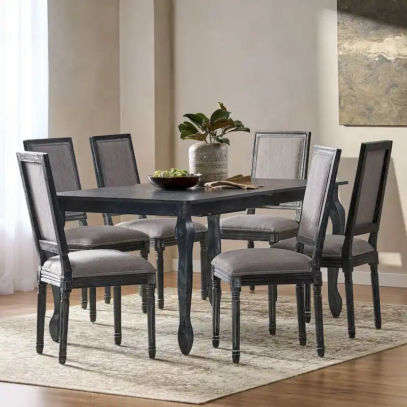 Regan Upholstered Expandable 7 Piece Dining Set by Christopher Knight Home