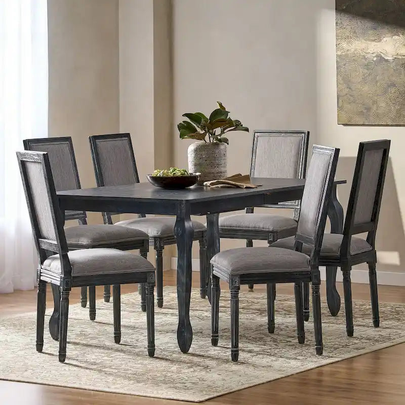 Regan Upholstered Expandable 7 Piece Dining Set by Christopher Knight Home