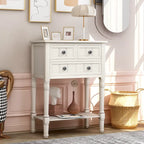Narrow Console Table with Three Storage Drawers and Shelf