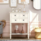Narrow Console Table with Three Storage Drawers and Shelf