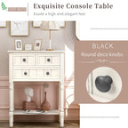 Narrow Console Table with Three Storage Drawers and Shelf