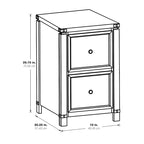 OS Home & Office Furniture Two Drawer File Cabinet in Champagne Oak Wood Veneer