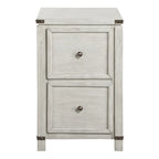 OS Home & Office Furniture Two Drawer File Cabinet in Champagne Oak Wood Veneer